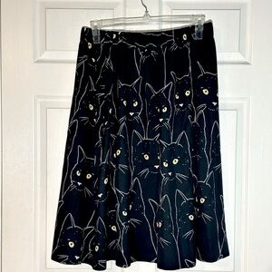 NWOT black cat midi length skirt
